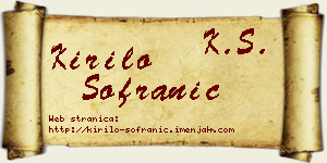 Kirilo Sofranić vizit kartica